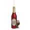 6" Matte Red Wine Country Glass Bottle Christmas Ornament